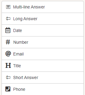 Form builder elements 1-8