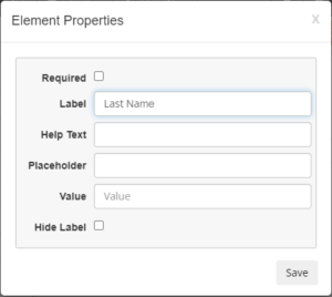 Form field properties